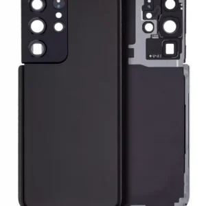 Capac Spate Sticla Samsung Galaxy S21 Ultra AMPlus (No Logo) (Phantom Black)