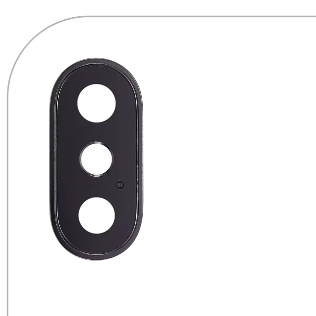 Lentila Camera Spate Cu Suport Si Rama iPhone X (Space Gray) Premium (10 Pack)