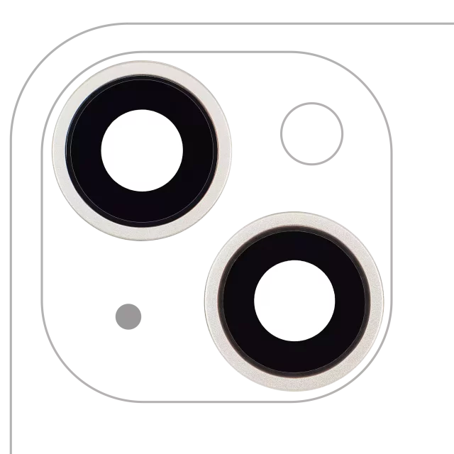 Lentila Camera Spate Cu Suport Si Rama iPhone 14 / 14 Plus (2 Piece Set) AMPlus (Starlight)