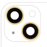 Lentila Camera Spate Cu Suport Si Rama iPhone 14 / 14 Plus (2 Piece Set) AMPlus (Yellow)