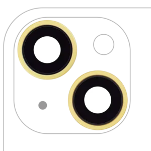 Lentila Camera Spate Cu Suport Si Rama iPhone 14 / 14 Plus (2 Piece Set) AMPlus (Yellow)