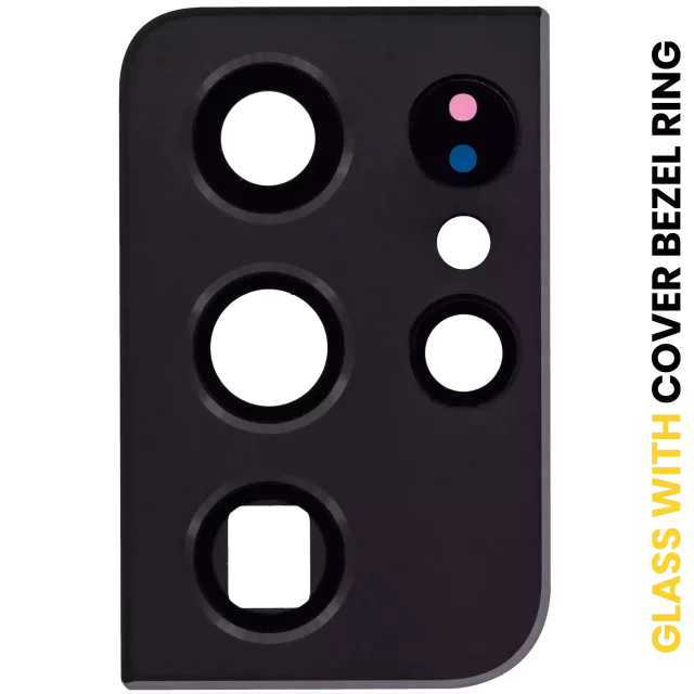 Lentila Camera Spate Cu Inel Rama Si Capac De Protectie Telefon Samsung Galaxy S21 Ultra 5G (Phantom Black)