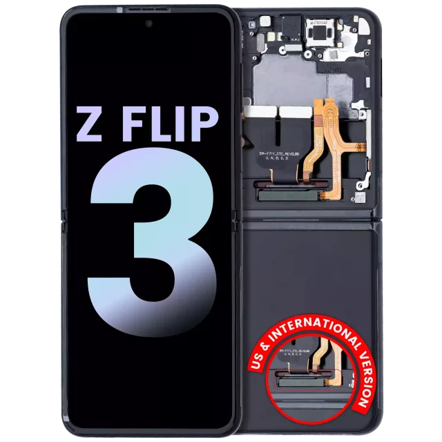 Display Samsung Galaxy Z Flip 3 5G Oled Service Pack (Phantom Black) (Inner)