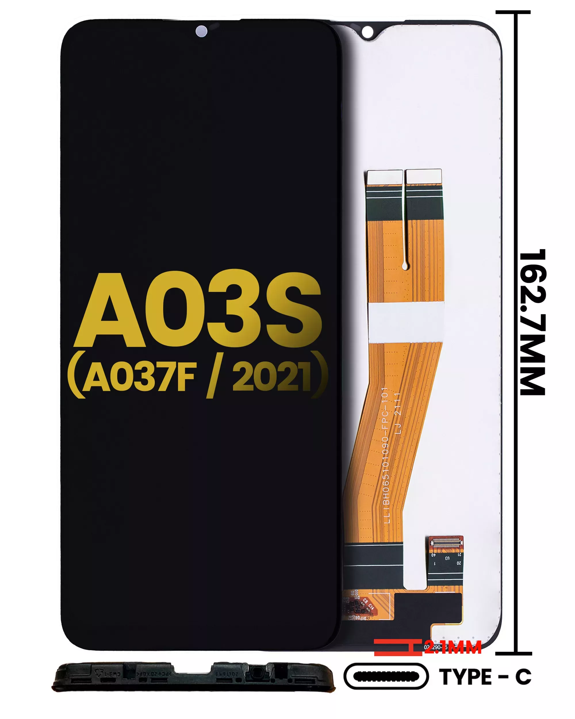 Display Samsung Galaxy A03s (A037F / 2021) (Dual Sim) (Type C Frame) (Fara Rama) Refurbished