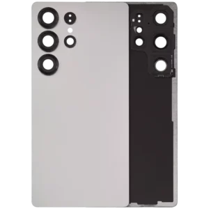 Capac Spate Sticla Samsung Galaxy S25 Ultra 5G AMPlus (No Logo) (Titanium White Silver)