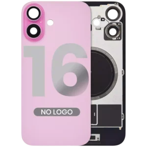 Capac Spate Sticla iPhone 16 Aftermarket (No Logo) (Pink)