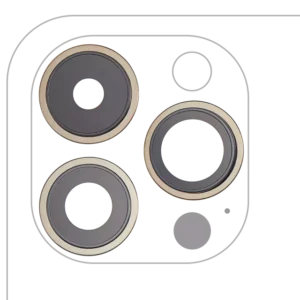 Lentila Camera Spate Cu Suport Si Rama iPhone 14 Pro / 14 Pro Max (Gold) (3 Piece Set) Premium