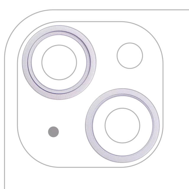 Inel Protectie Camera Spate Telefon iPhone 14 / 14 Plus (Purple) (2 Piece Set)