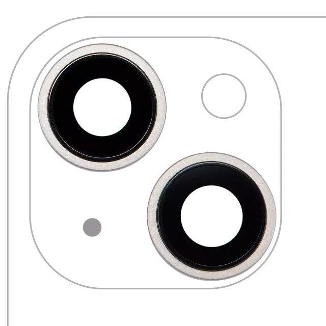 Lentila Camera Spate Cu Suport Si Rama iPhone 14 / 14 Plus (2 Piece Set) Premium (Starlight)