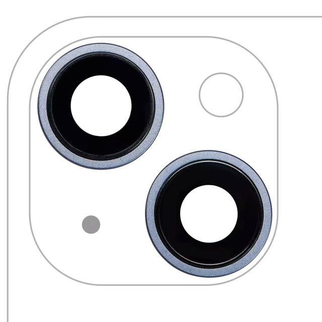 Lentila Camera Spate Cu Suport Si Rama iPhone 14 / 14 Plus (2 Piece Set) Premium (Blue)