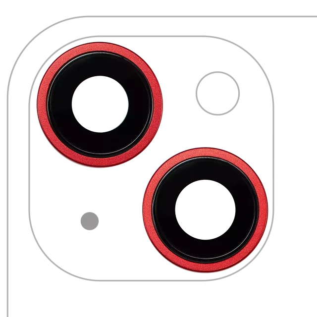 Lentila Camera Spate Cu Suport Si Rama iPhone 14 / 14 Plus (2 Piece Set) Premium (Red)