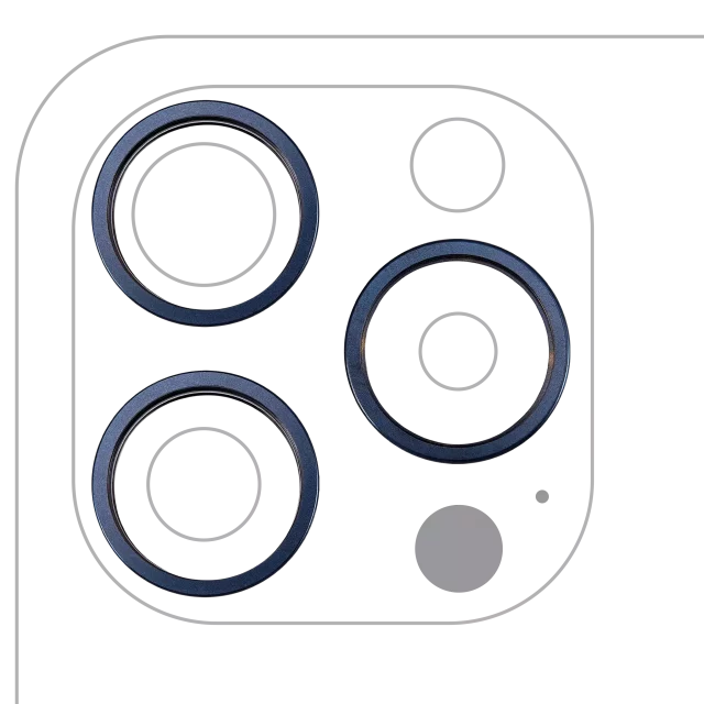 Inel Rama Camera Spate Telefon iPhone 15 Pro (Blue Titanium) (3 Piece Set)