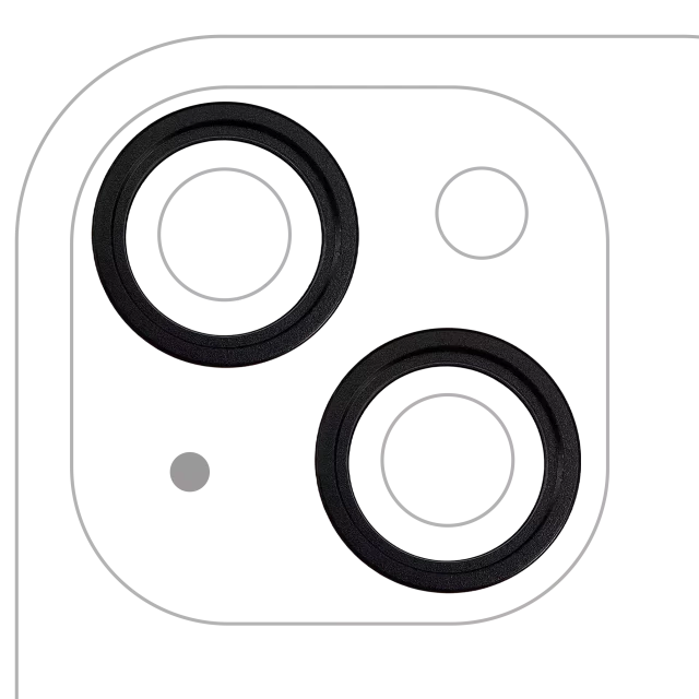 Inel Rama Camera Spate Telefon iPhone 15 / 15 Plus (Black) (2 Piece Set)