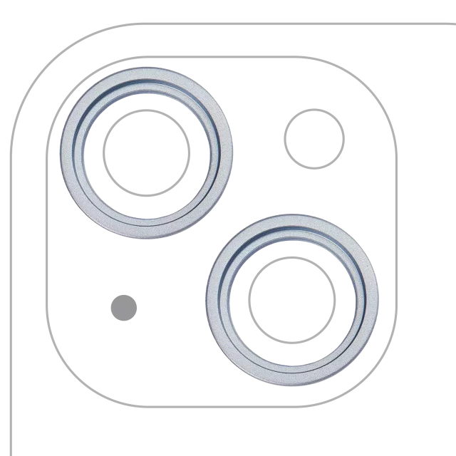 Inel Protectie Camera Spate Telefon iPhone 15 / 15 Plus (Blue) (2 Piece Set)
