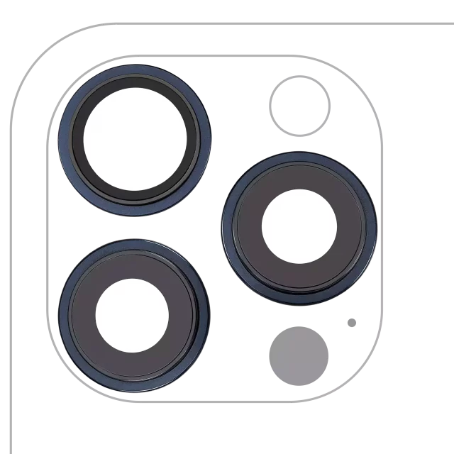 Lentila Camera Spate Cu Suport Si Rama iPhone 15 Pro Max (3 Piece Set) Premium (Blue Titanium)