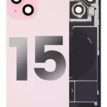Capac Spate Sticla iPhone 15 Refurbished (Pink)