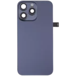 Capac Spate Sticla Cu Magnet MagSafe, NFC Si Lanterna iPhone 15 Pro Max Aftermarket (No Logo) (Blue Titanium) – imaginea 3