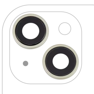 Lentila Camera Spate Cu Suport Fixare Si Inel iPhone 15 / 15 Plus (2 Piece Set) Premium (Yellow)