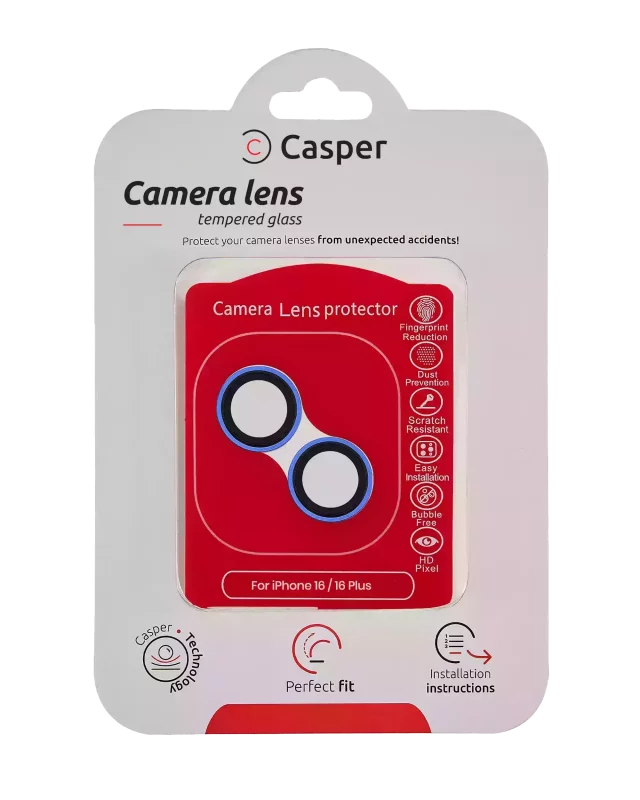 Sticla Protectie Camera iPhone 16 / 16 Plus – Clear Rings (Ultramarine)