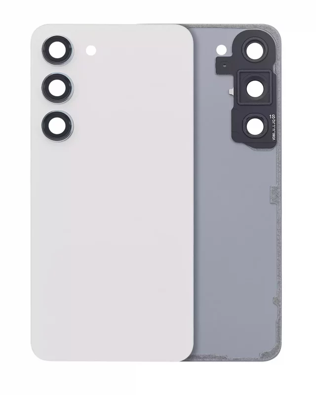 Capac Spate Sticla Samsung Galaxy S23 5G AMPlus (No Logo) (Cream)