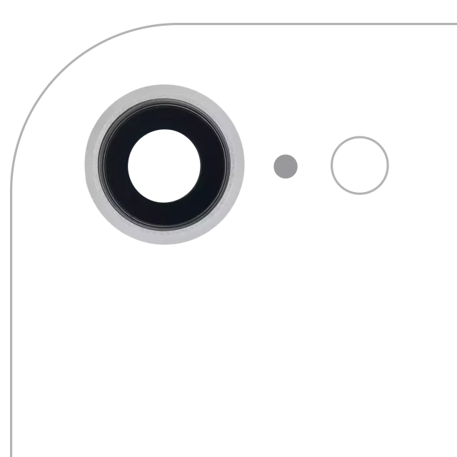 Lentila Camera Spate Cu Suport Si Rama iPhone 8 / SE (2020) / SE (2022) (Silver) (10 Pack) Premium