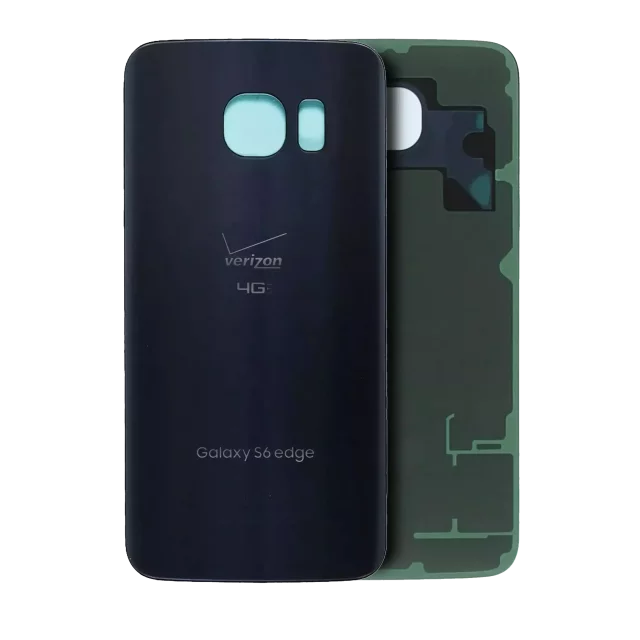 Capac Spate Sticla Samsung Galaxy S6 Edge (Verizon Logo) Service Pack (Black Sapphire)