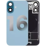 Capac Spate Sticla Cu Magnet MagSafe, NFC Si Lanterna Flex iPhone 16 Pull:B (Teal)