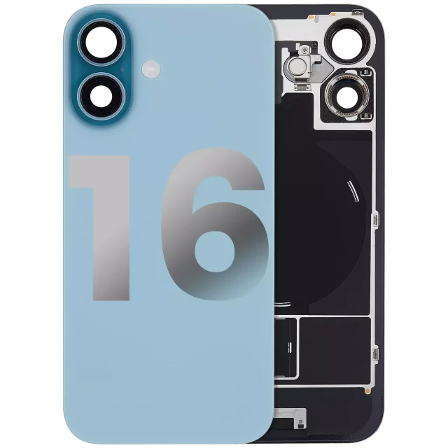 Capac Spate Sticla Cu Magnet MagSafe, NFC Si Lanterna Flex iPhone 16 Pull:B (Teal)
