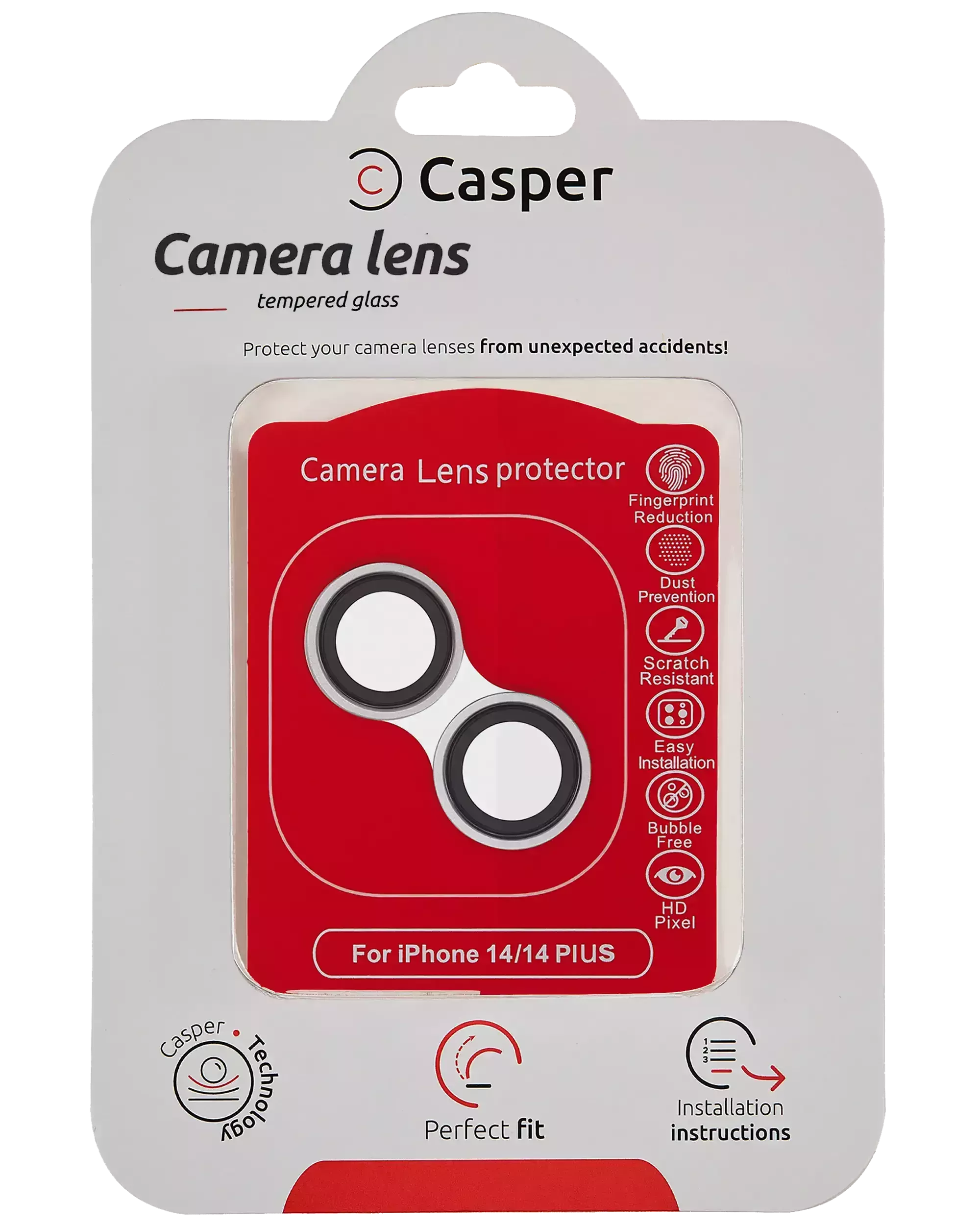 Sticla Protectie Camera iPhone 14 / 14 Plus – Clear Rings (Silver)