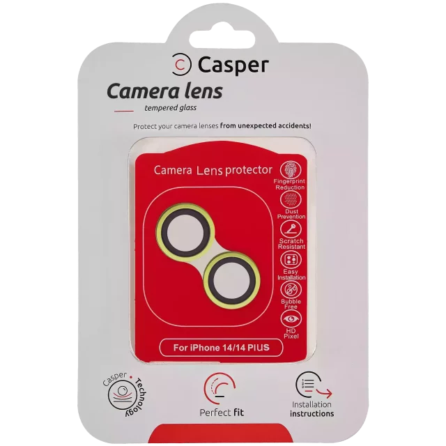 Sticla Protectie Camera iPhone 14 / 14 Plus – Clear Rings (Yellow)