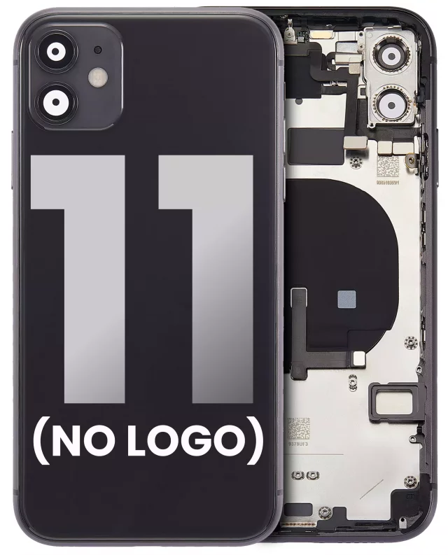 Capac Spate Sticla iPhone 11 AMPlus (No Logo) (Black)
