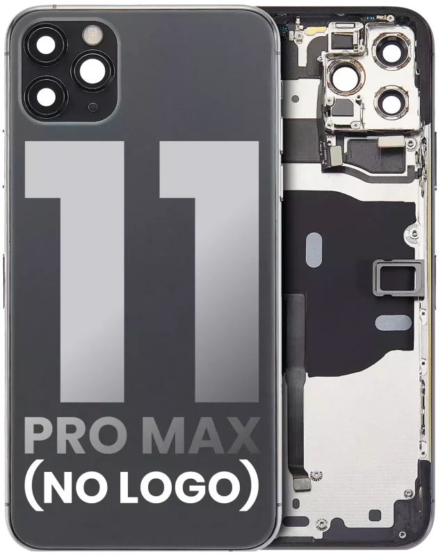 Carcasa Spate Sticla iPhone 11 Pro Max AMPlus (No Logo) (Space Gray)