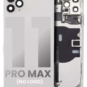 Carcasa Spate Sticla iPhone 11 Pro Max AMPlus (No Logo) (Silver)
