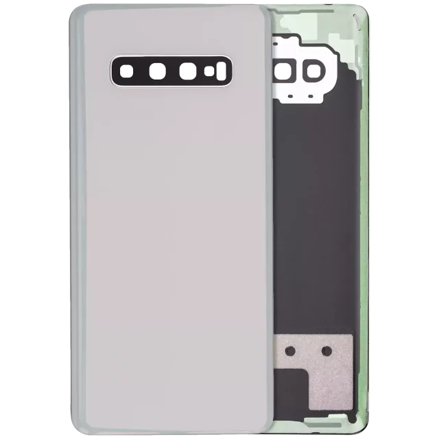 Capac Spate Sticla Cu Lentile Camera Samsung Galaxy S10 Plus Service Pack (Prism Silver)