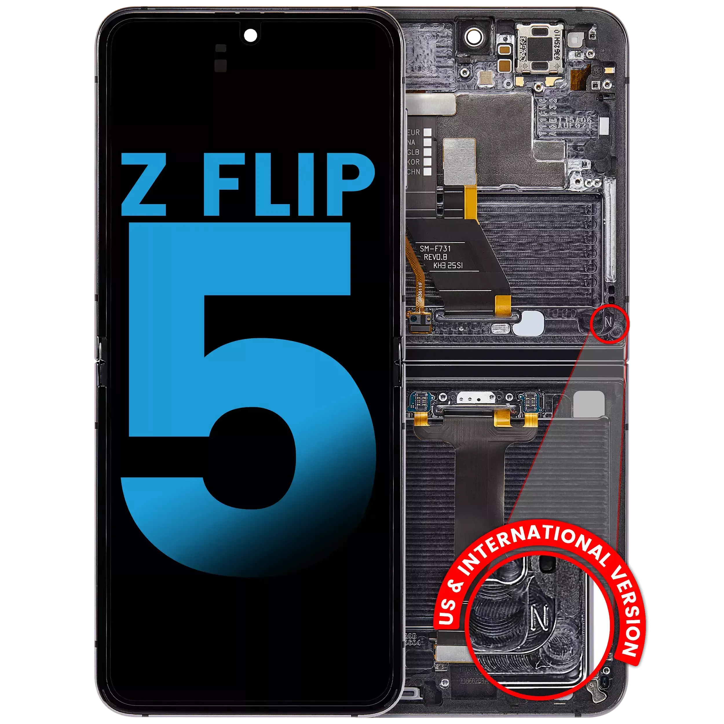 Display Intern Oled Samsung Galaxy Z Flip 5 5G (F731) Aftermarket (Phantom Black)