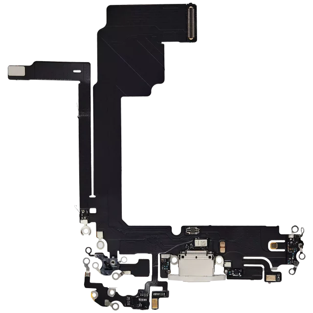 Cablu Flex Port Incarcare Cu Placa iPhone 15 Pro Max AMPlus (White Titanium)