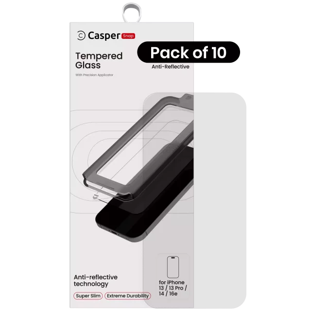 Sticla Securizata Casper Snap AR Clear iPhone 13 / 13 Pro / 14 / 16e (10 Pack)