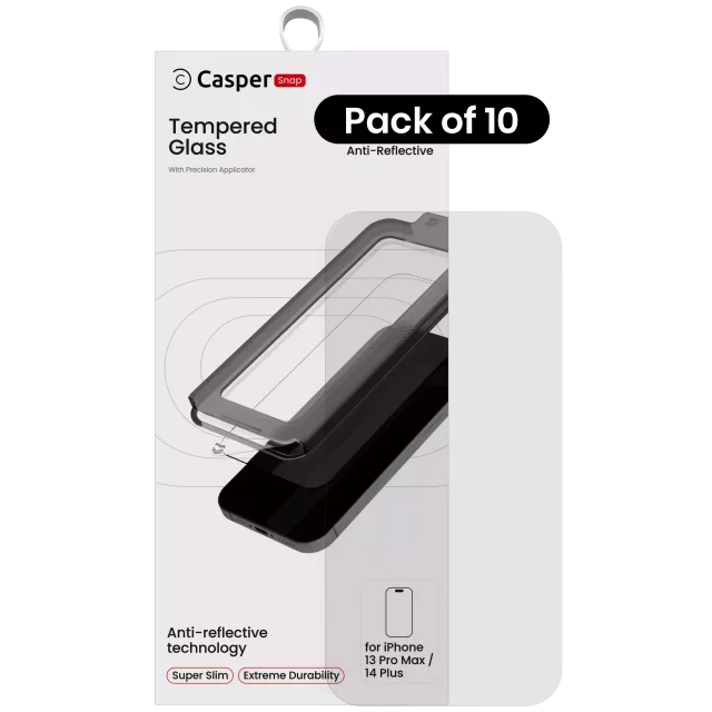 Sticla Securizata Casper Snap AR Clear iPhone 13 Pro Max / 14 Plus (10 Pack)