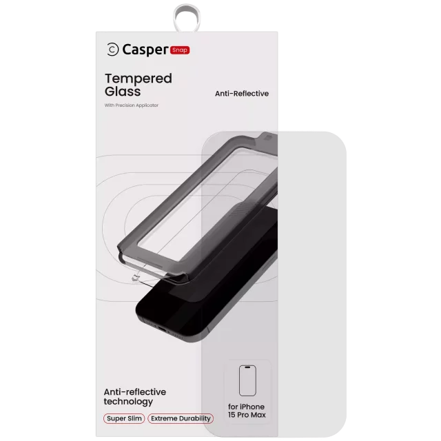 Sticla Securizata Casper Snap AR Clear iPhone 15 Pro Max (Retail Pack)