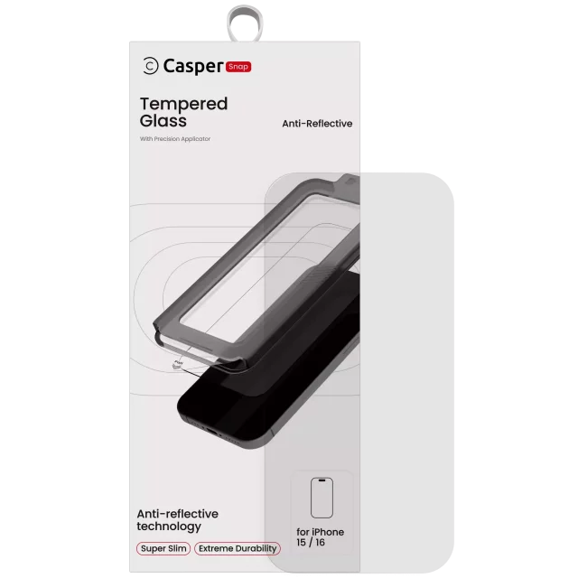 Sticla Securizata Casper Snap AR Clear iPhone 15 / 16 (Retail Pack)
